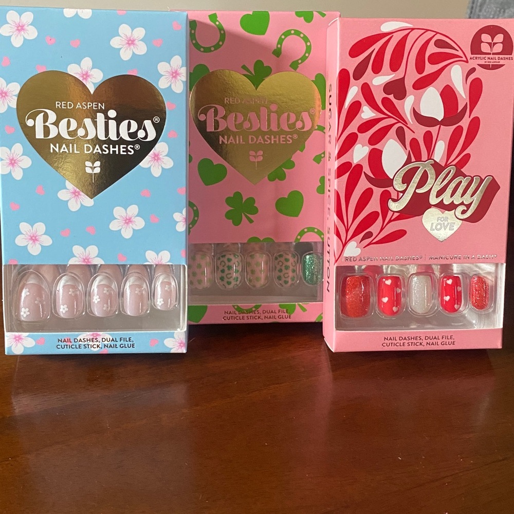 Nail Dashes, 3 sets. Brand new in boxes.